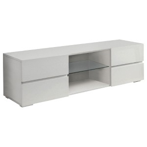 55.25" MDF Modern TV Console with 4 Drawers, 1 Glass Shelf and Wire Management for TVs up to 60 Inches for Living Room - 1 of 4