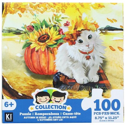 CroJack Capital Inc. Cat and Pumpkin 100 Piece Juvenile Collection Jigsaw Puzzle