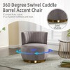 25.2'' Velvet Fabric 360° Swivel Barrel Accent Sofa Chair with High-Density Foam Cushion, Angled Armrests and Sturdy Base - 4 of 4