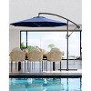 10FT Cantilever Patio Umbrella, Offset Hanging Umbrella with Cross Base, Crank Lift & Tilt for Maximum Shade Coverage - 4 of 4
