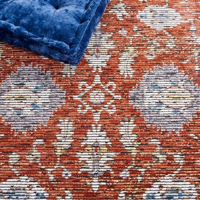 Sierra Ivory and Rust Hand-knotted Runner Rug