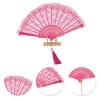 Unique Bargains Lace Trim Orchid with Tassel Folding Fan 1 Pc - 3 of 4