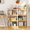 Costway 1/2 PCS 4 Tier Bookshelf Wooden Bookcase with Dual Anti-Tipping Kits Open Shelving Unit Natural/Brown - 2 of 4