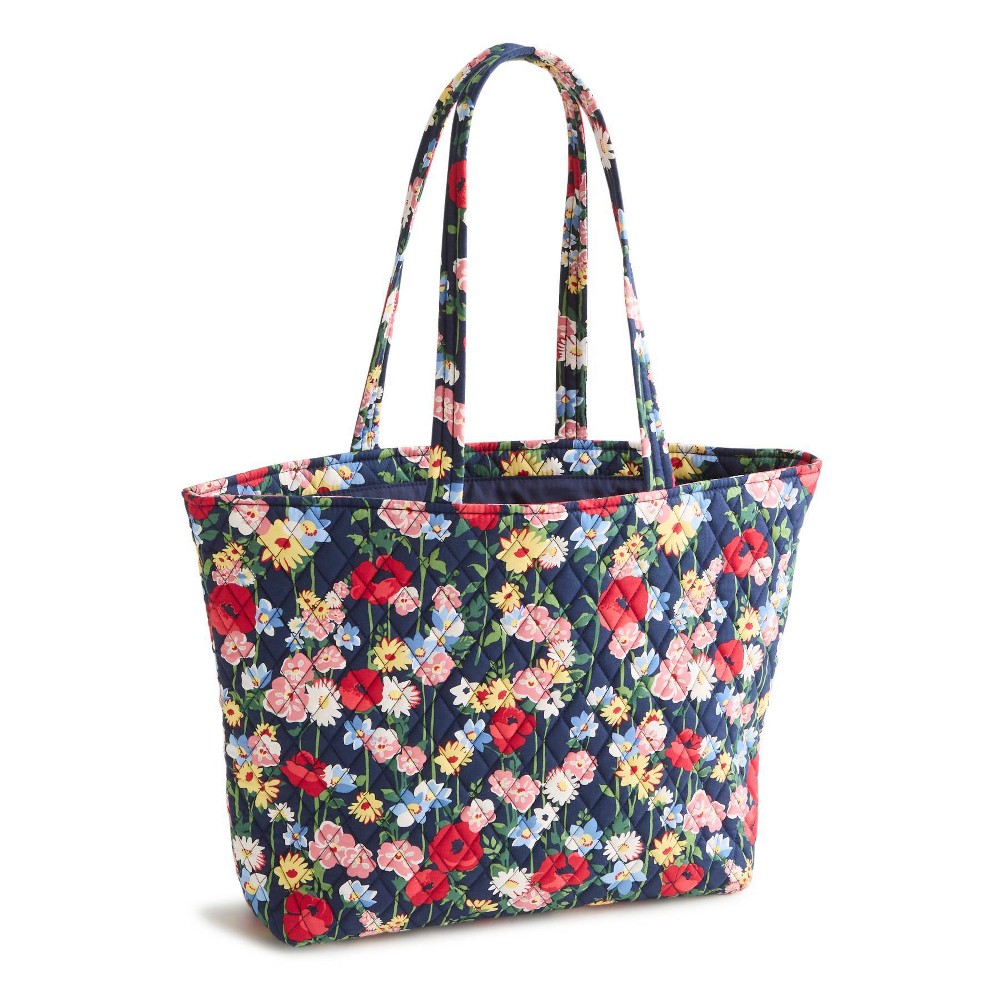 Photos - Women Bag Vera Bradley Poppy Meadow East West Tote Bag - Navy Blue 
