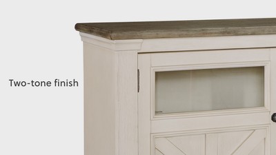 Aspen Transitional 50" Two-Tone White & Gray TV Console with Cabinet