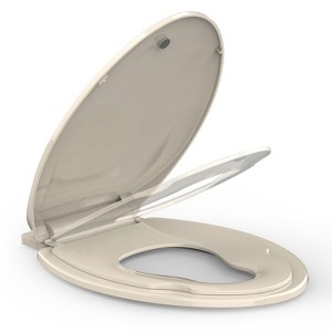 Toilet Seat, Quiet and Soft-Close, Safe PP Material, with Accessories, Easy to Install and Remove, Universal Design, Suitable for Standard Toilets - 1 of 4