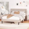 Safstar Queen Size Bed Frame Dutch Velvet Upholstered Platform Bed w/Wingback Headboard - 4 of 4