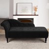 Velvet Upholstered Chaise Lounge with Rolled Arm, Upholstered Sofa Recliner Lounge Chair for Bedroom Living Room Office Room - 2 of 4