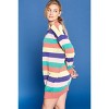 Slickblue Striped Knit Sweater Dress for Women – Long Sleeve Casual Dress – Coral Multi-Color Outfit in S-M & M-L - 3 of 4