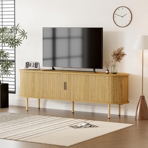COZONY Media Console with Sliding Doors, Modern TV Stand Entertainment Center with Shelves, Storage Cabinet for Living Room Bedroom Hallway - 1 of 4