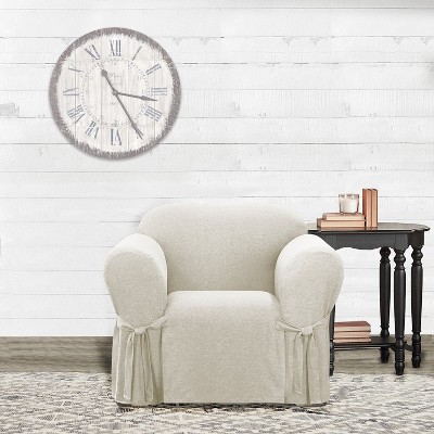 Farmhouse Basketweave Chair Slipcover Oatmeal Sure Fit Target