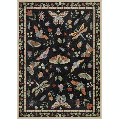 Lahome Machine Washable Animal Life Insects Area Rug - Nature-Inspired Carpet for Living Room, Bedroom, or Entryway