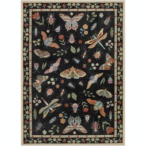 Lahome Machine Washable Animal Life Insects Area Rug - Nature-Inspired Carpet for Living Room, Bedroom, or Entryway - 1 of 4