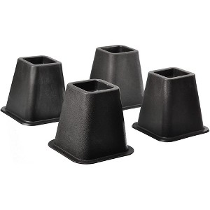 5 to 6-inch Super Quality Bed and Furniture Risers 4-pack in Black - Homeitusa - 1 of 3