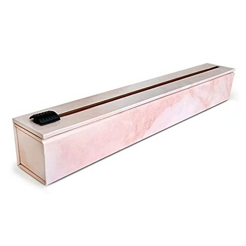 ChicWrap Rose Marble Parchment Paper Dispenser with 15x 33 (42 Sq. Ft)  Roll of Culinary Parchment Paper - Reusable Dispenser with Slide Cutter