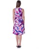 24seven Comfort Apparel Womens Purple Floral Sleeveless Knee Length Tank Swing Dress - 3 of 4