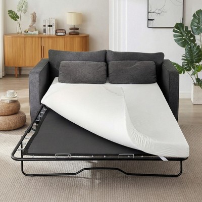 Dyonery 4 Inch Cool Gel Memory Foam Sofa Bed Mattress Replacement- CertiPUR-US Certified Topper with Washable Cover for Sleeper Sofas