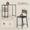 Garvee Dining Table Set for 2,Counter Height Table with 2 Upholstered Chairs and Storage Shelves, Bistro Table and Chairs Set of 2, Kitchen Table Set - 4 of 4