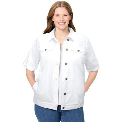 Woman Within Short-Sleeve Denim Jacket