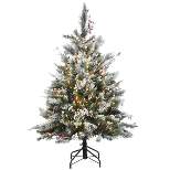 4.5ft National Tree Company Pre-lit Artificial Christmas Tree Snowy Bedford Pine 450 Clear Lights