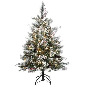 National Tree Company 4.5' Pre-lit Artificial Christmas Tree Snowy Bedford Pine 450 Clear Lights