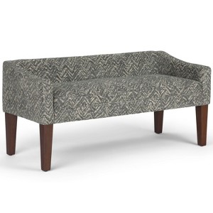 Layla Upholstered Bench Gray Stone Fabric - Wyndenhall, Gray Grey
