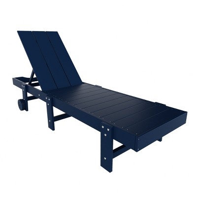 WestinTrends Ashore Modern Poly Reclining Chaise Lounge With Wheels