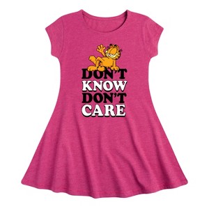 Girls' - Garfield - Don't Know Don't Care Fit & Flair Cap Sleeve Dress - 1 of 2