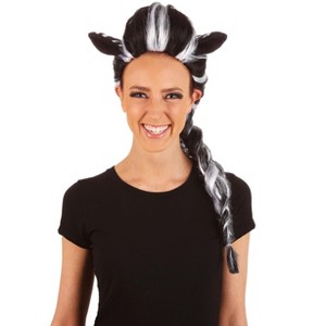 HalloweenCostumes.com  Women Women's Zebra Wig Adult, Black/White - 1 of 4