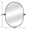 PexFix Oval Metal Framed Pivoted Bathroom Wall Vanity Mirror in Black (Set of 2) - 2 of 4