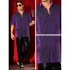 INSPIRE CHIC Men's Short Sleeve Point Collar Party Glitter Sheer Mesh Shirts - 4 of 4