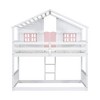 NicBex Twin Over Twin Bunk Bed with Roof,Loft Bed with Safety Guardrails and Ladder for Bedroom,Gray/White/Brown/Pink - 4 of 4