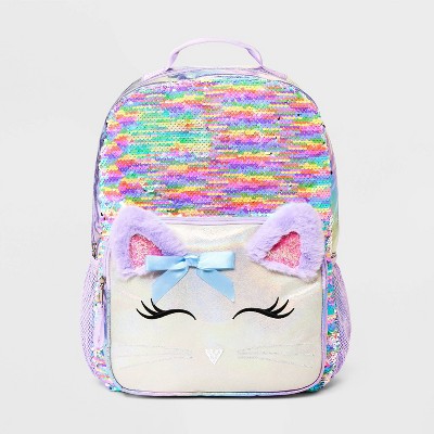 Kids' 16 Flip Sequin Cat Backpack - Cat & Jack™ Purple"