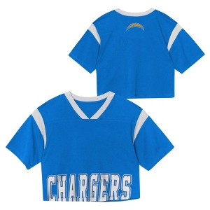 NFL Los Angeles Chargers Women's Short Sleeve Fashion Crop Jersey - 1 of 3