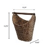 happimess Talia Classic Coastal Hand-Woven Water Hyacinth Toilet Paper Basket with Wood Bar - 4 of 4