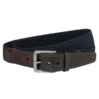 Crookhorndavis Men's Hampton Stretch Belt With Croc Print Tabs, 44 ...