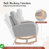 L-Shape Rocking Chair Nursery Glider Chair Nursery Chair w/High Back and Side Pocket Rocking Accent Armchair - 3 of 4