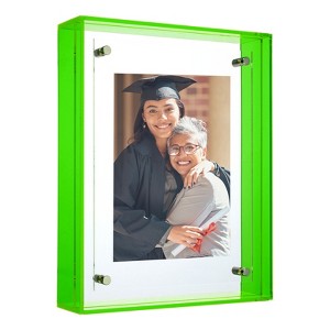 Unique Bargains Acrylic Wall Tabletop Display Floating Single Image Frame - 1 of 4