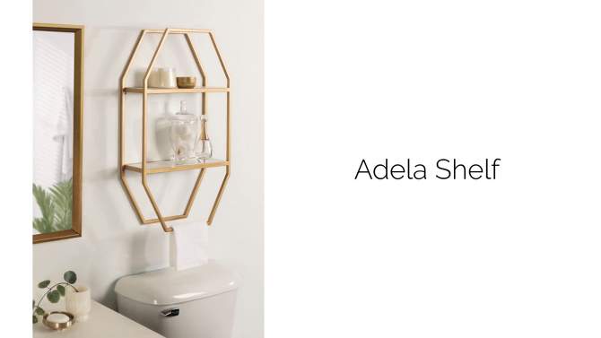 Adela Wood/Metal Decorative Wall Shelf - Kate & Laurel All Things Decor, 2 of 12, play video