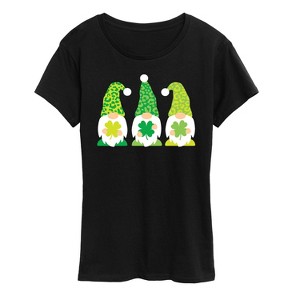 Women's - Instant Message - St Patricks Day Gnomes Short Sleeve Graphic T-Shirt - 1 of 4