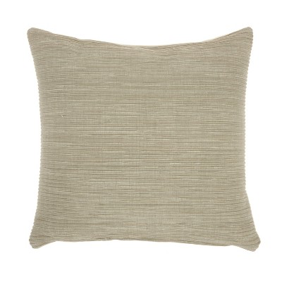 HomeRoots Taupe Distressed Stripes Throw Pillow