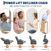 Power Lift Recliner Chair for Elderly, Oversized Electric Recliner with Massage, Heat, Side Pocket & Cup Holders, Soft Upholstered Sofa - 4 of 4