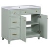 36" Bathroom Vanity with Sink,Bathroom Storage Cabinet with 2 Door,2 Different Depths Drawers,Adjustable Storage Shelf (without Faucet) - 4 of 4