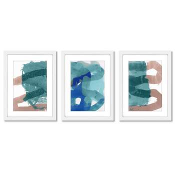 (Set of 3) Summer Breeze by Cartissi White Matted Framed Triptych Wall Art Set 22" x 28" Americanflat - Americanflat