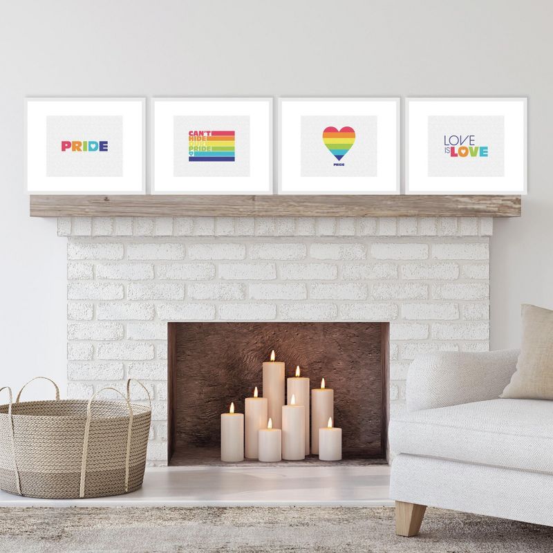 Big Dot of Happiness Love is Love - Pride - Unframed Rainbow Linen Paper Wall Art - Set of 4 - Artisms - 8 x 10 inches, 2 of 8