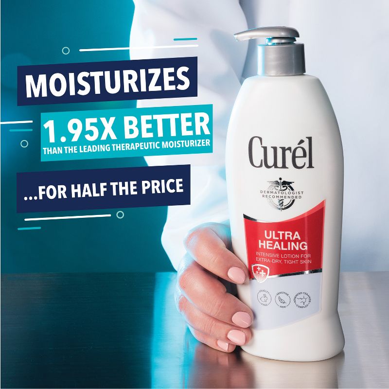 Curel Ultra Healing Hand and Body Lotion, Moisturizer For Dry Skin, Advanced Ceramide Complex Unscented - 20 fl oz, 4 of 9