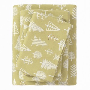 100% Cotton Lodge Print Flannel Sheet Set - Great Bay Home - 1 of 4