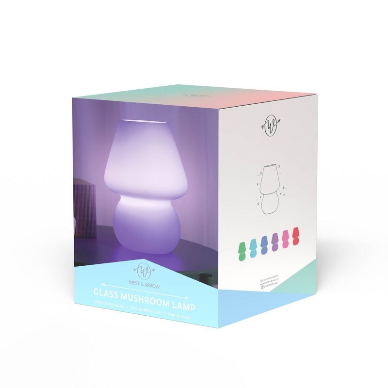 Teen Glass Mushroom Color Changing LED Table Lamp White - West &#38; Arrow, 4 of 5