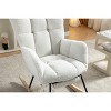 CAVINAS Teddy Accent Chair with Wooden Rocking Legs,Modern Arm Chair with Wooden Frame,Glider Rocker Accent Chair for Living Room - 3 of 4