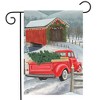 Briarwood Lane Festive Covered Bridge Christmas Garden Flag Red P - 2 of 4